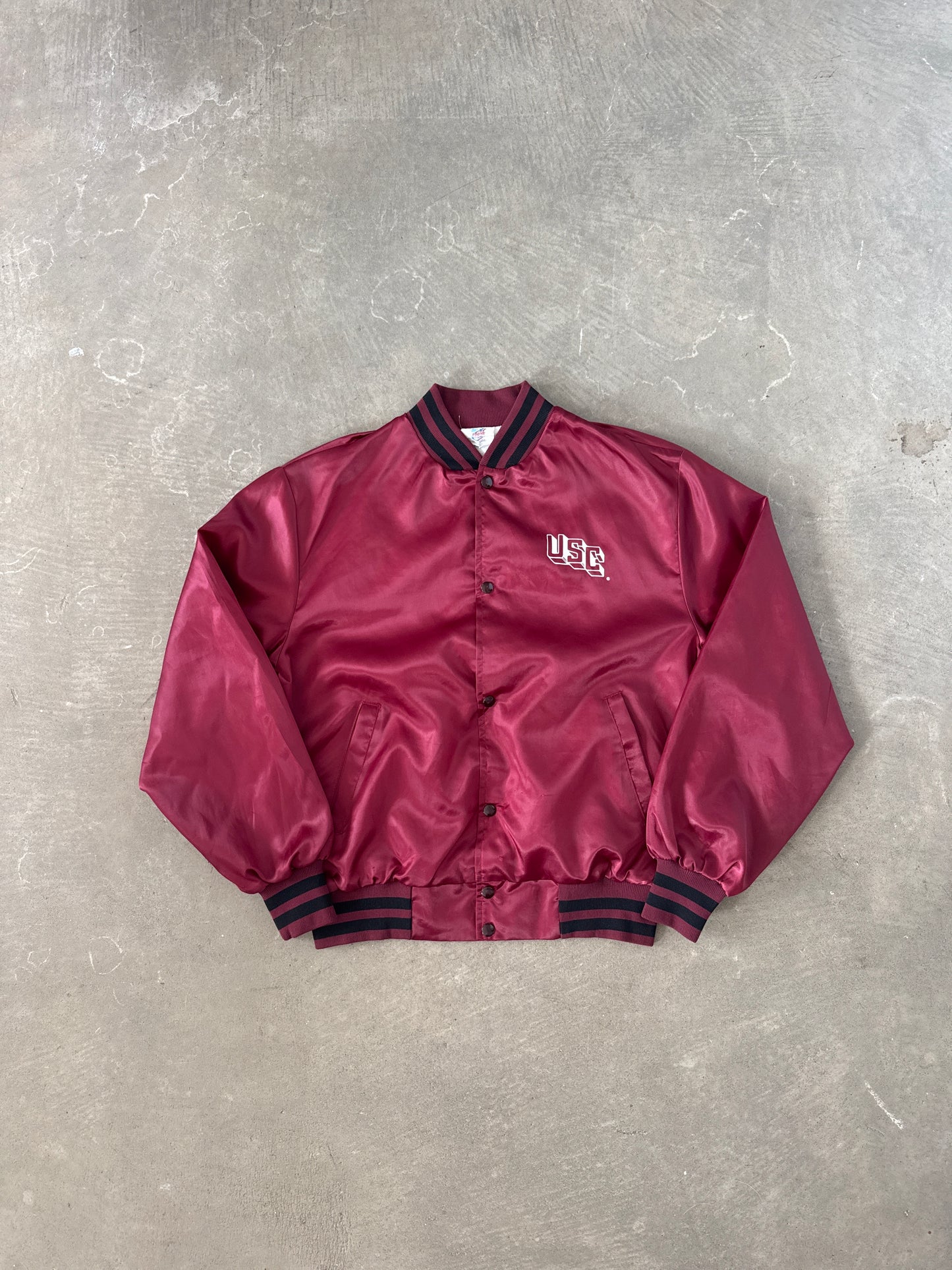 Vintage 80s Front Row University Of South Carolina Gamecocks Satin Jacket