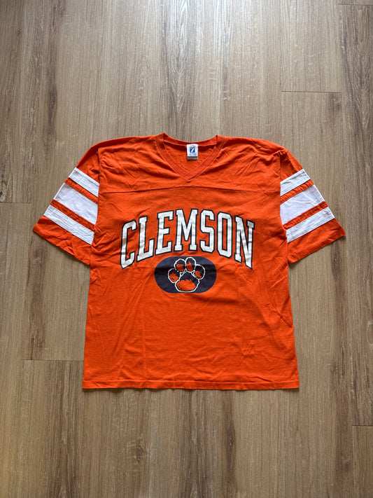 Vintage Logo 7 University Of Clemson Tigers Jersey Tee