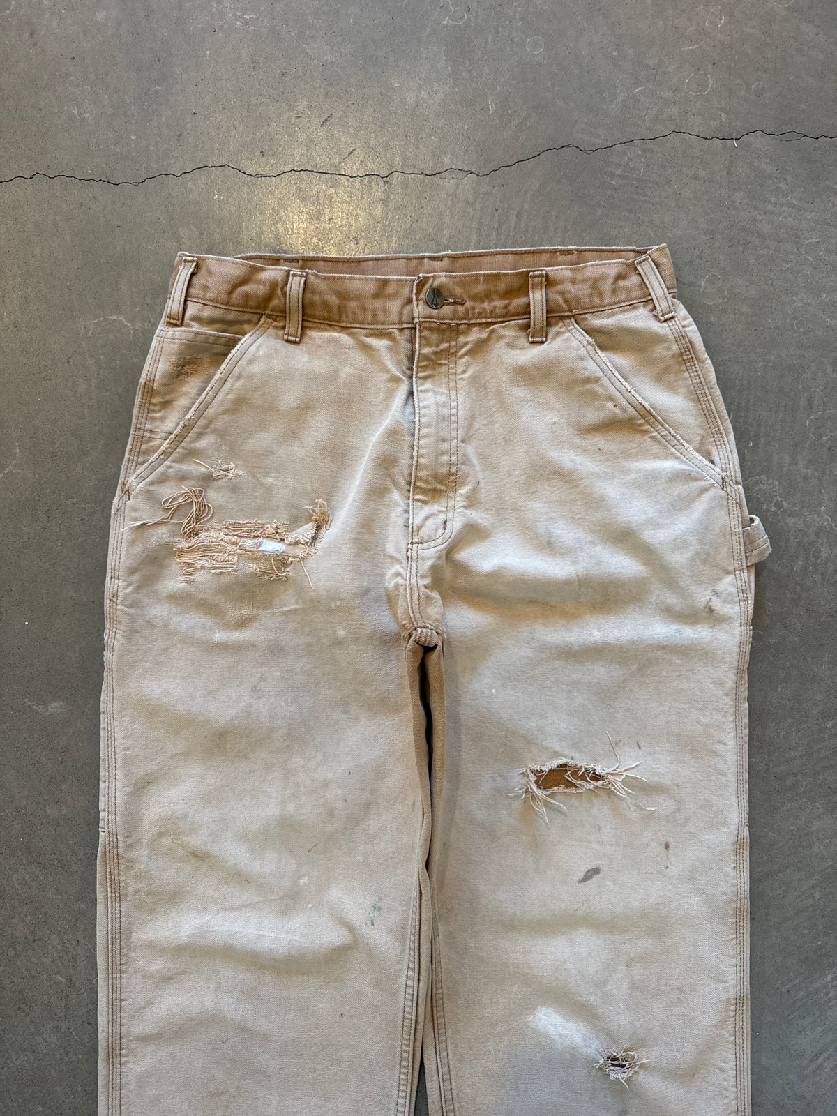 Vintage Carhartt Faded Distressed Tan Carpenter Pants