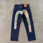 Evisu Japanese Brown Wave Art Selvedge Denim Jeans