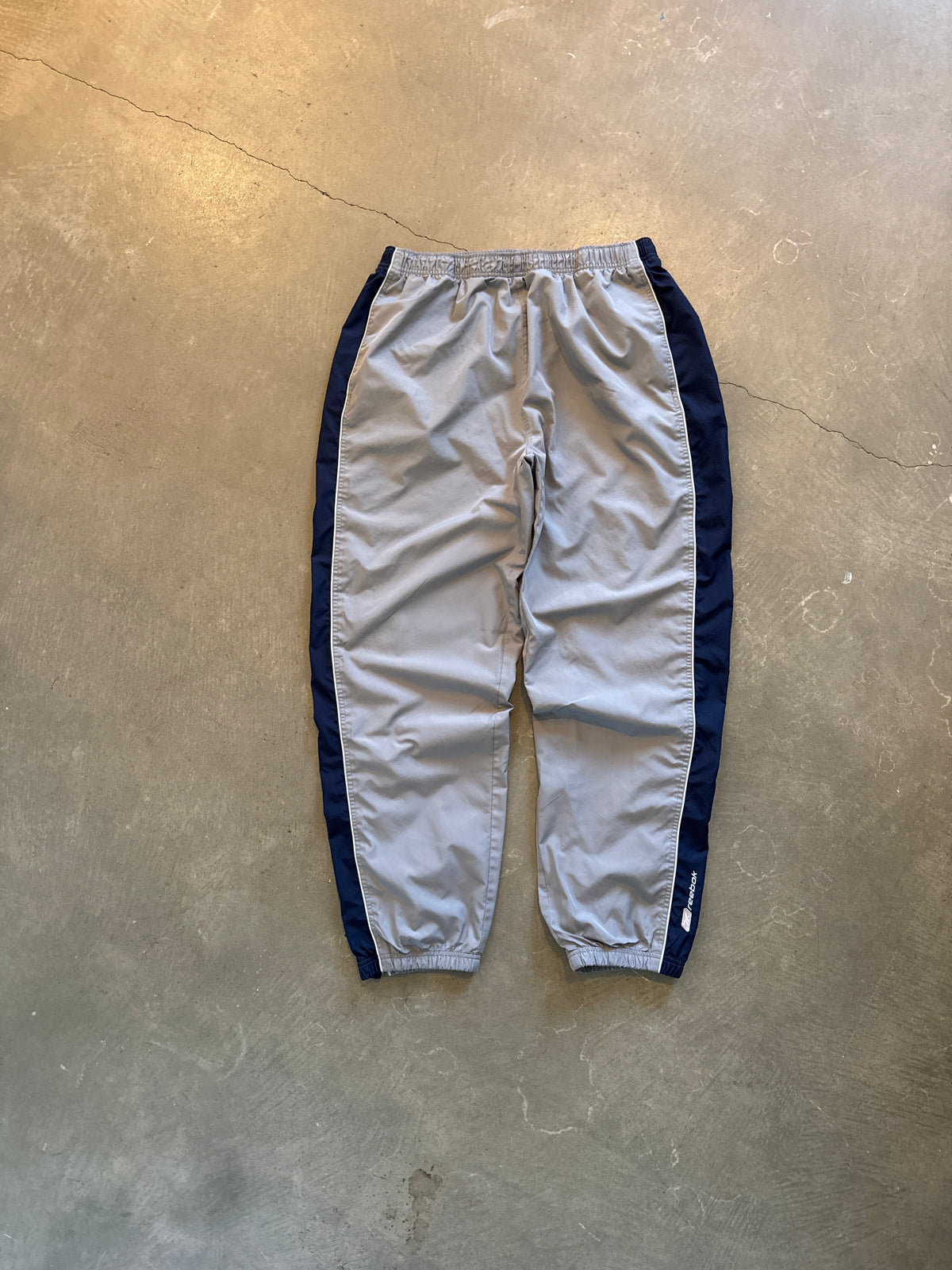 Vintage Reebok Navy Grey Baggy Track Pants