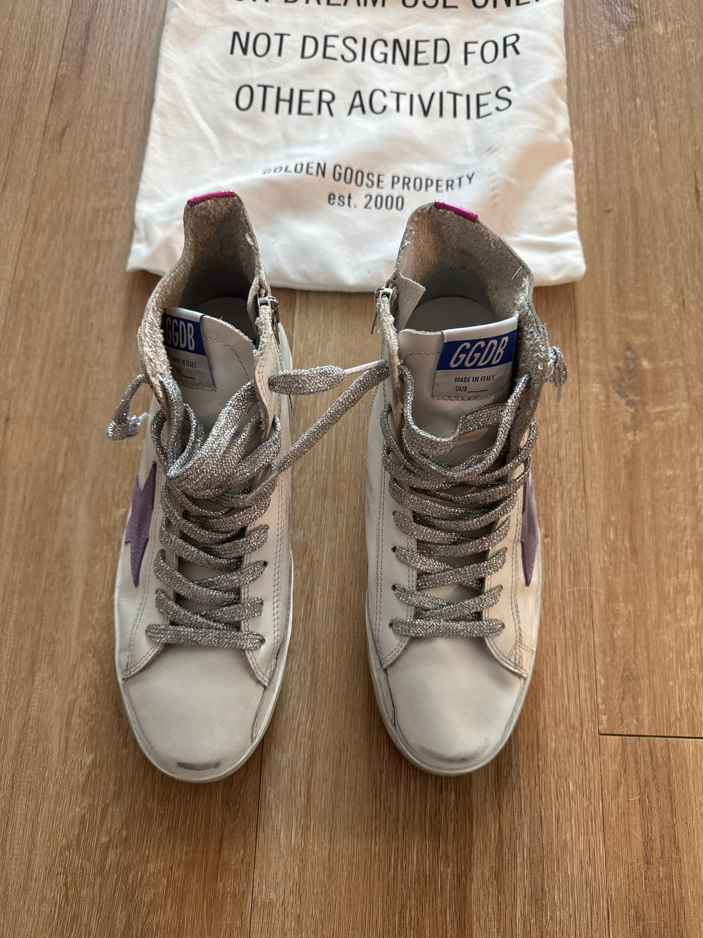 Golden Goose Francy High Top White Lavander Fuxia