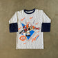 Vintage 1994 Warner Bros Taz University Of Clemson Tigers Raglan Pin Stripe Football Tee