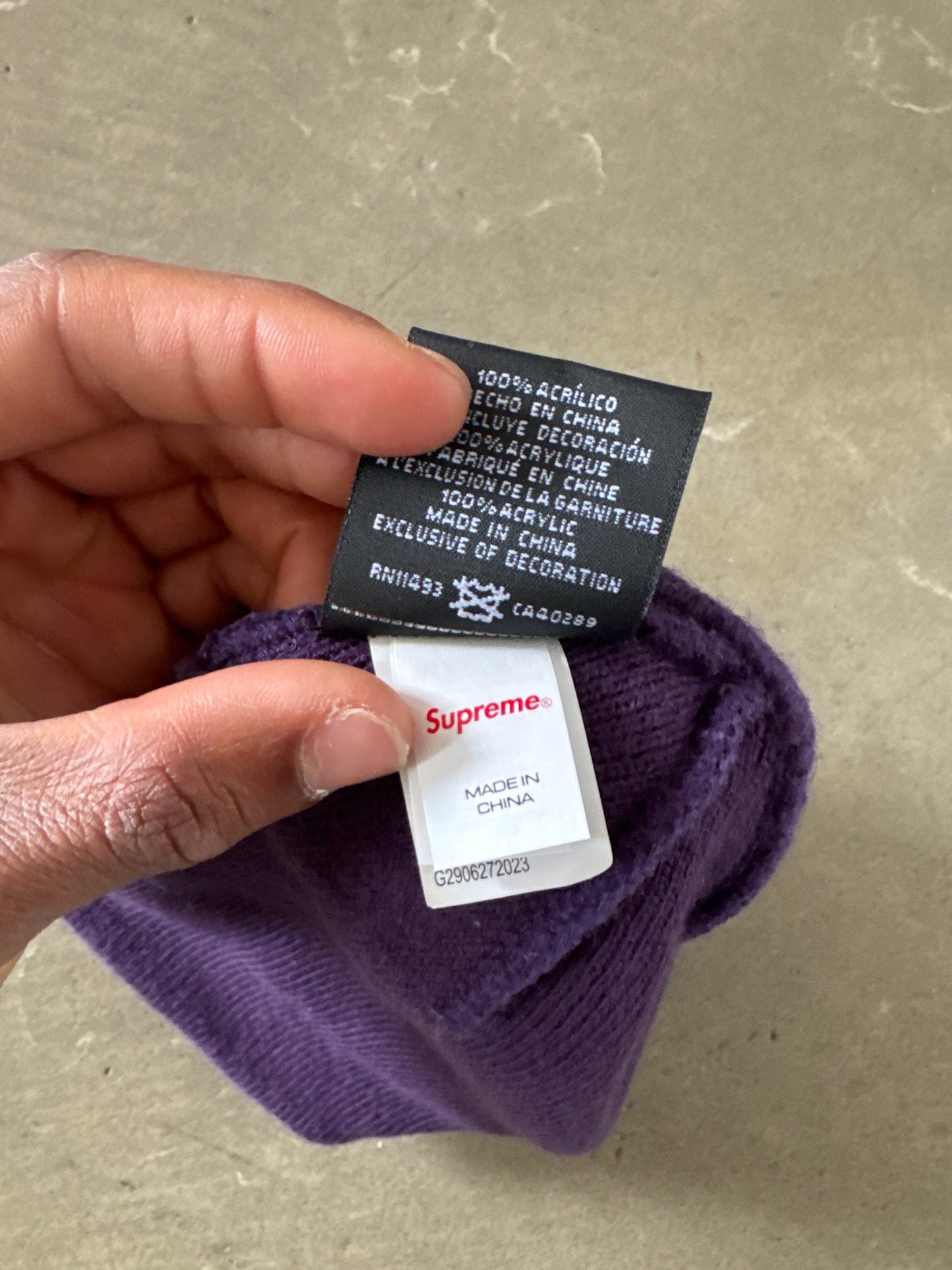 Supreme New Era Box Logo Dark Purple Beanie (FW23)