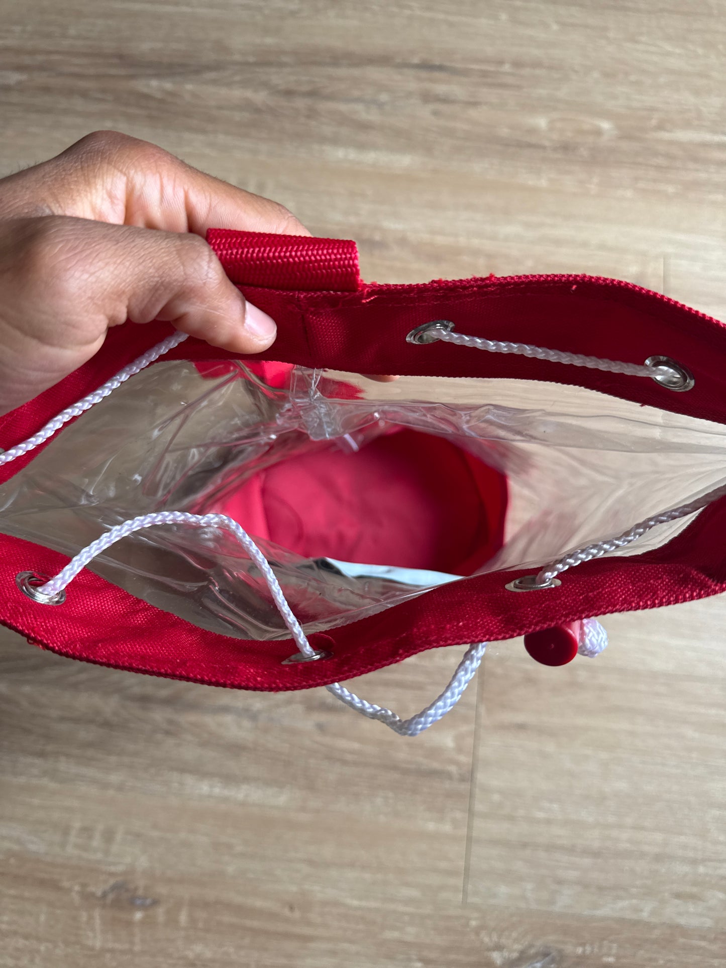 Vintage Tommy Hilfiger Clear Towel Drawstring Tote Shoulder Bag Backpack