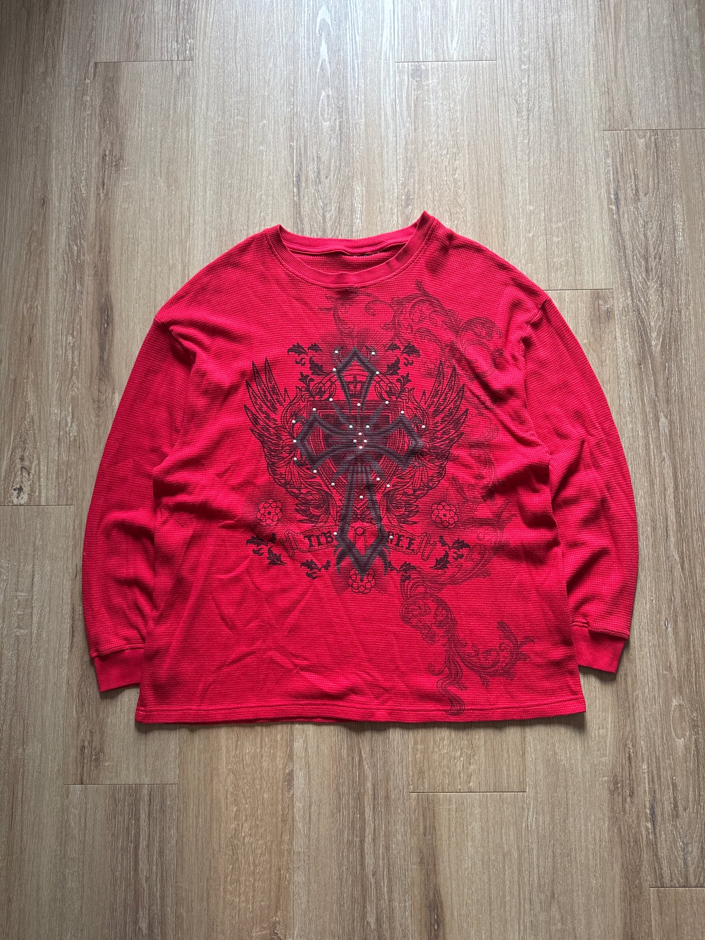 Vintage Y2K Old Skool Elite Cross Grunge Cyber Thermal Long Sleeve