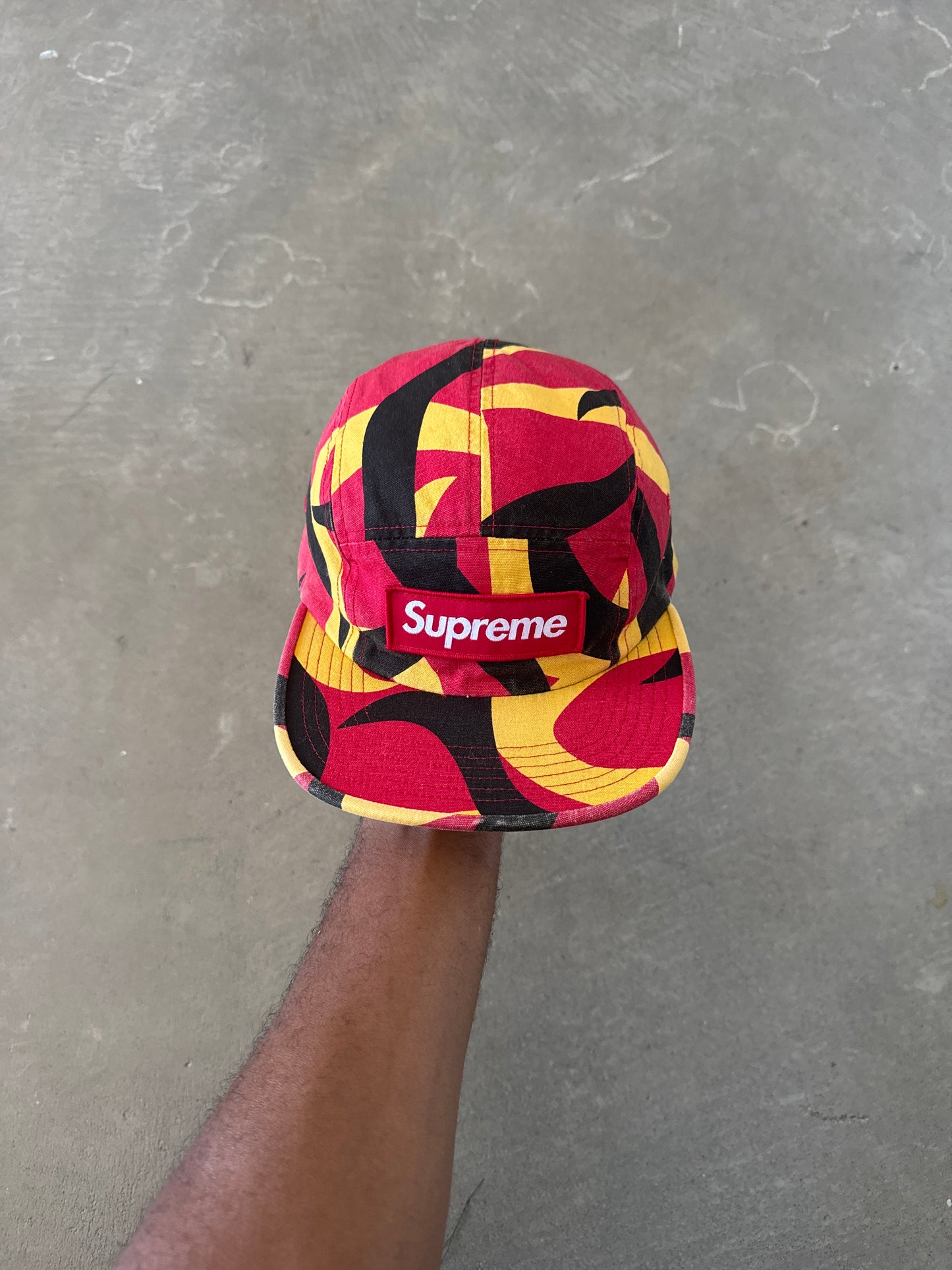 Supreme Military Red Tribal Camo Camp Cap (FW19)