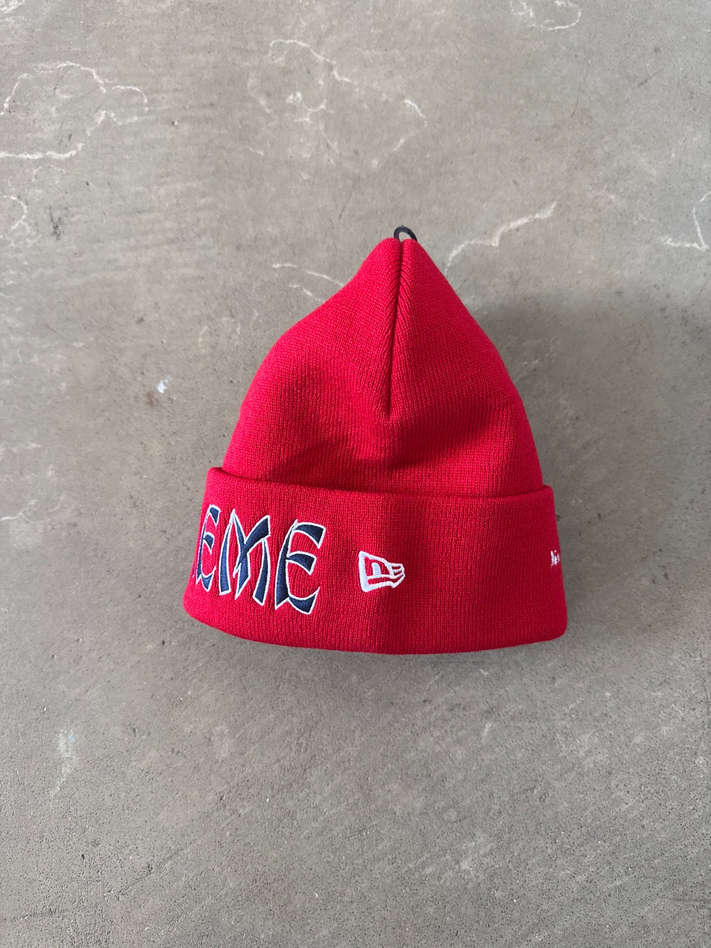 Supreme New Era Action Red Navy Beanie (FW26)