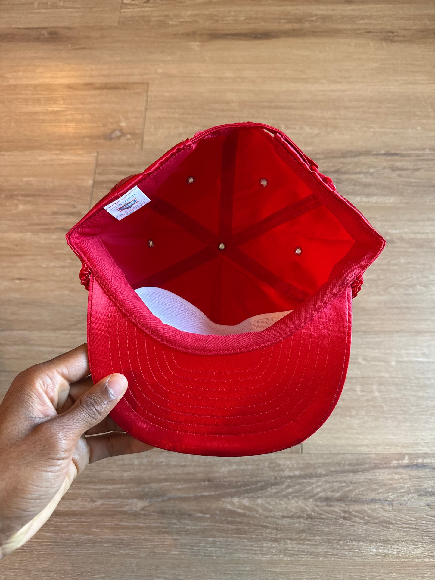 Vintage 80s Troop Red Satin LL Cool J Hip Hop Snapback Hat