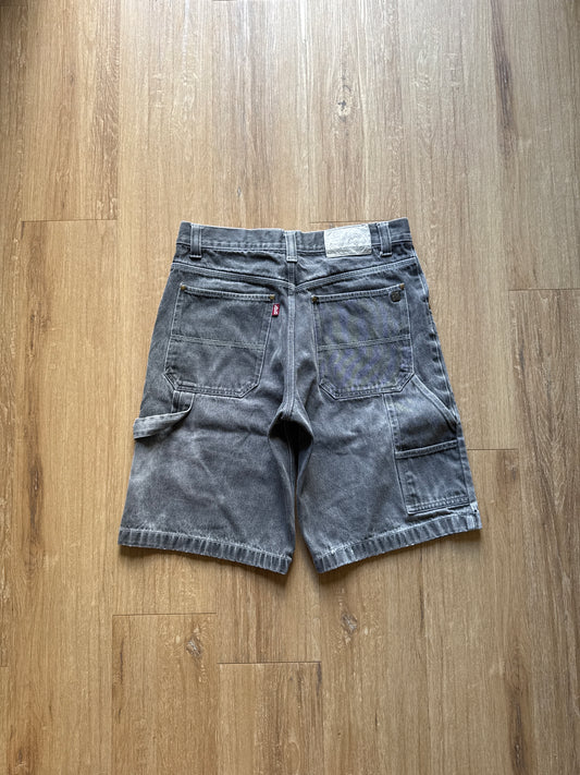 Vintage Y2K Loco Streetwear Faded Grey Denim Jean Jort Shorts