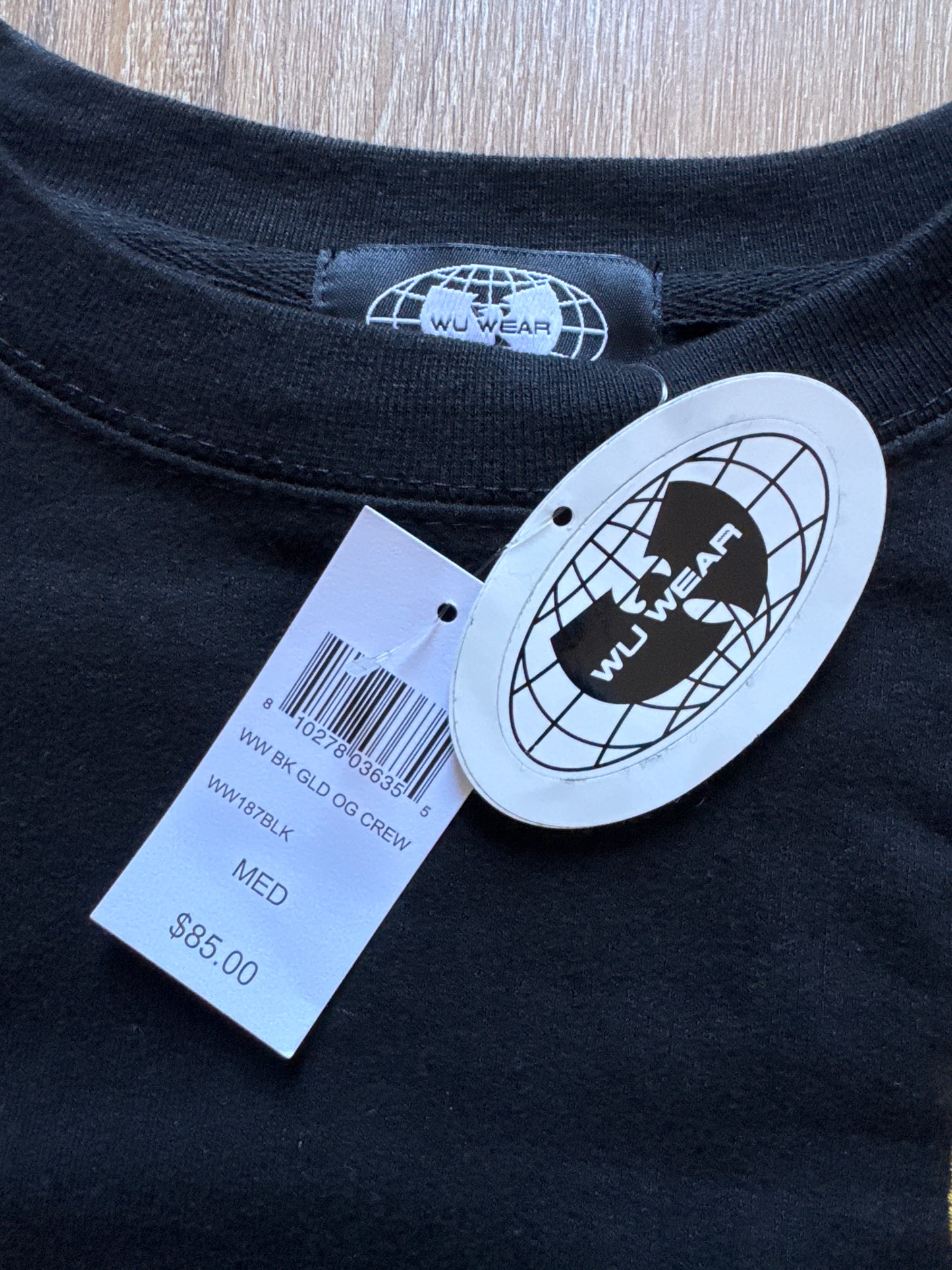 Vintage 1995 Wu Wear Wu Tang Clan Crewneck Pullover Black Sweatshirt