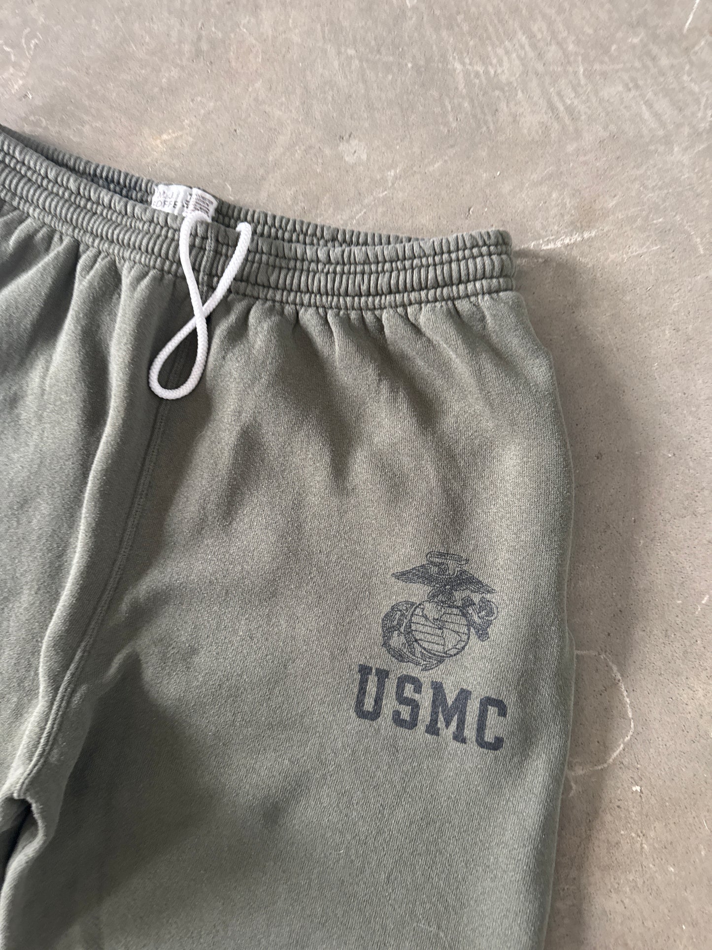 Vintage M.J. Soffe USMC Olive Green Long Shorts