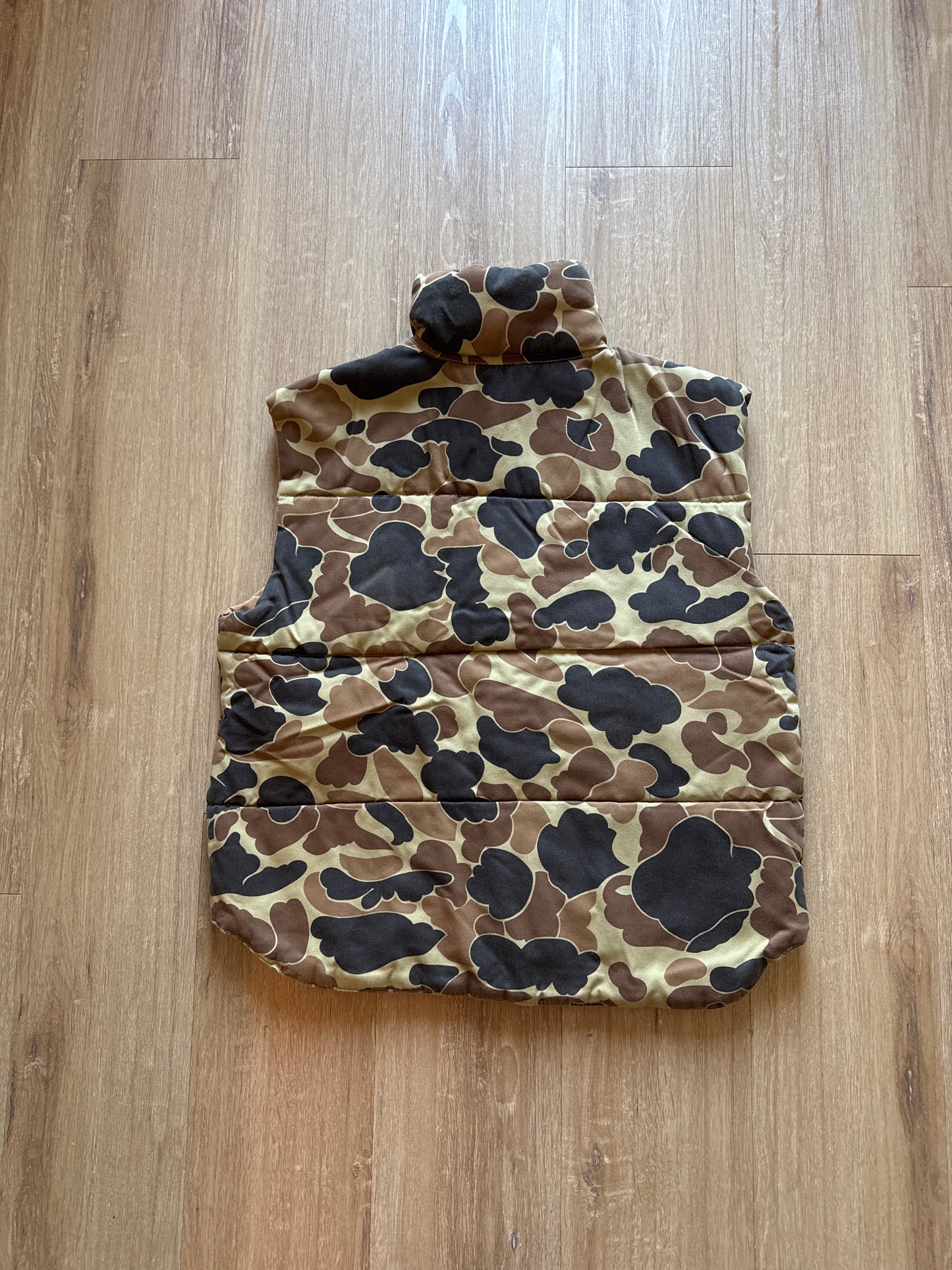 Vintage 80s Pro Advantage Duck Camo Reversible Puffer Vest