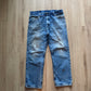 Vintage Distressed Paint Splatter Blue Denim Jeans