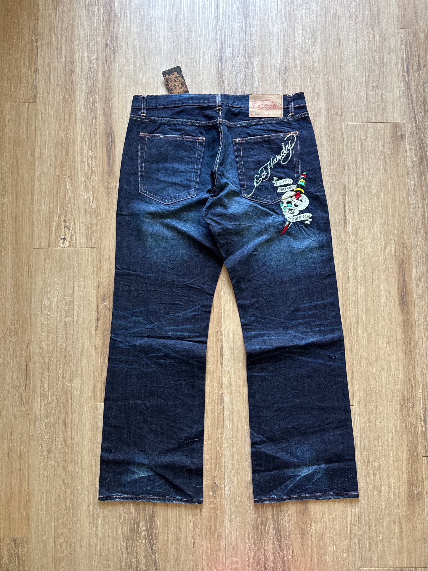 Vintage Ed Hardy New York City Skull Denim Pants