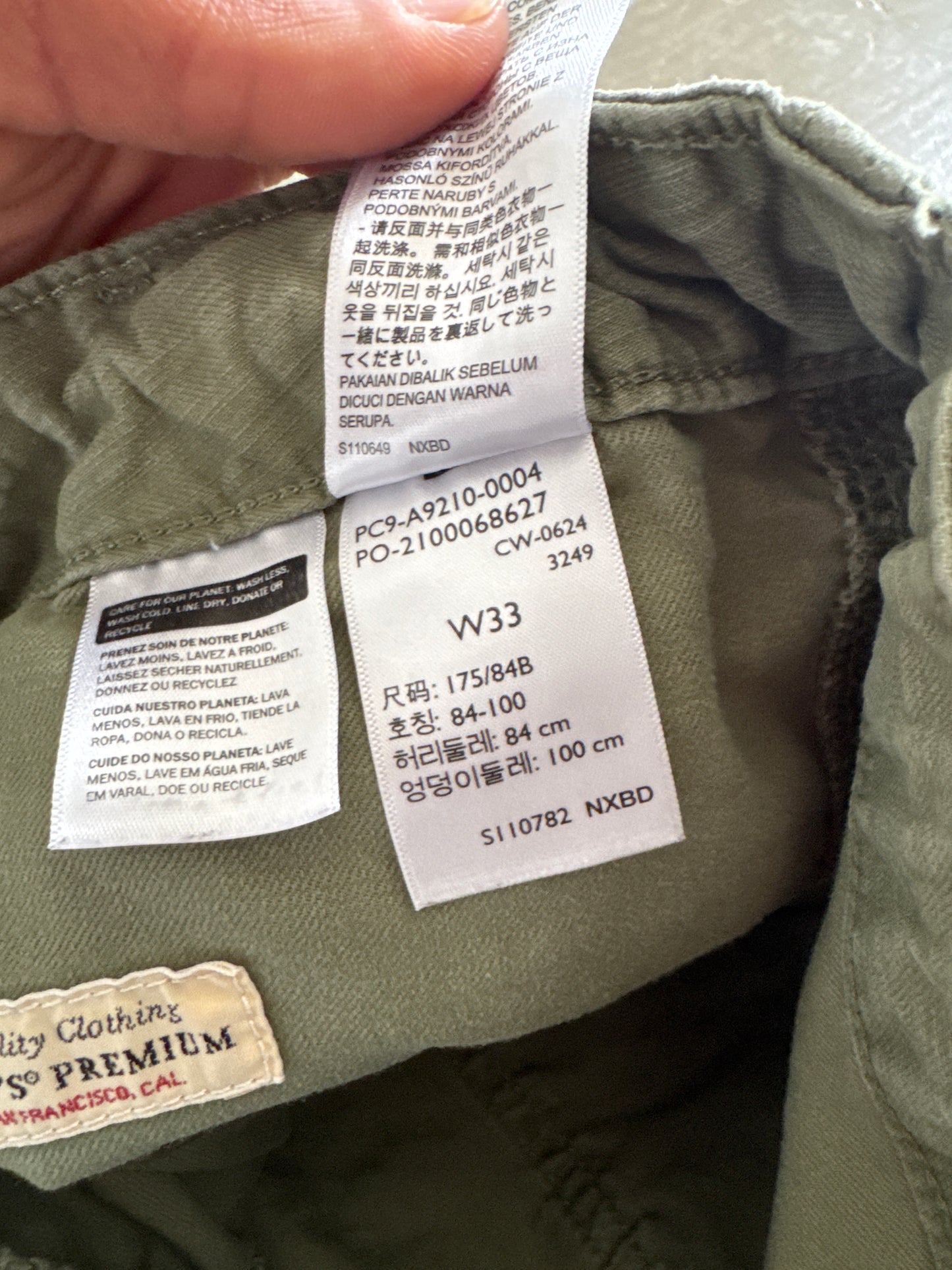 Levi’s Loose Straight Surplus Trousers Green Khaki Pants