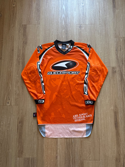 Vintage Y2K Distressed AXO Sport Orange Motocross Jersey