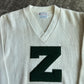 Vintage 70s East-Tenn Varsity Award Cream Forest Green Chenille Z Patch Sweater