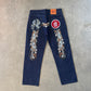 Evisu Embroidered Dragon Feather Japanese Art Salvage Denim Jeans