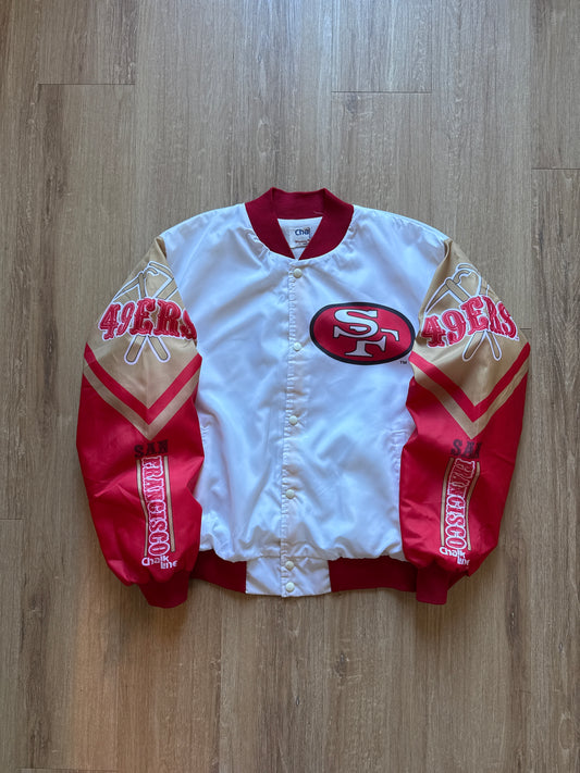 Vintage 90s Chalk Line Winning Ways San Francisco 49ers NFL Bomber Jacket