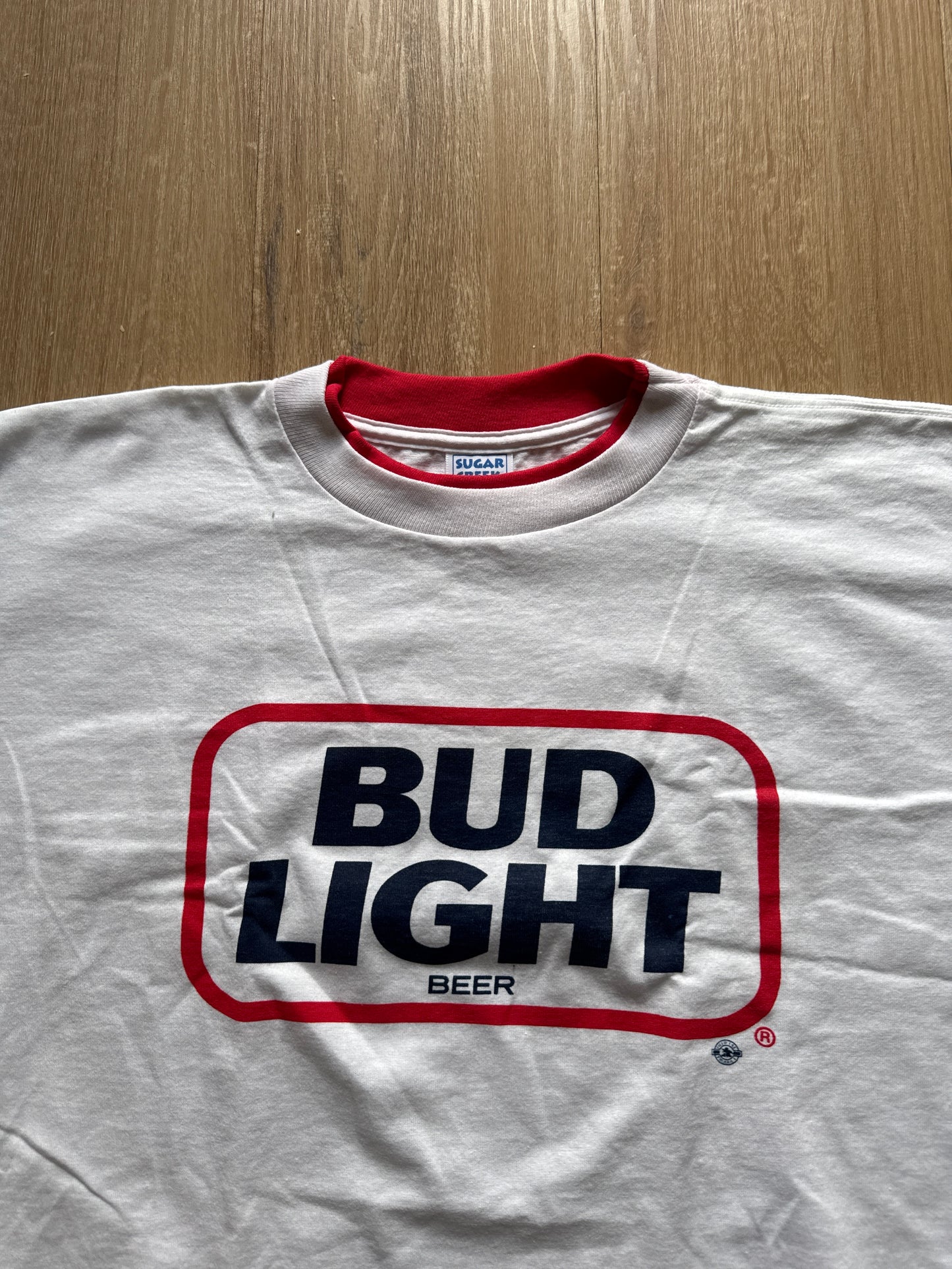 Vintage 90s Bud Light Ringer Neck Tee