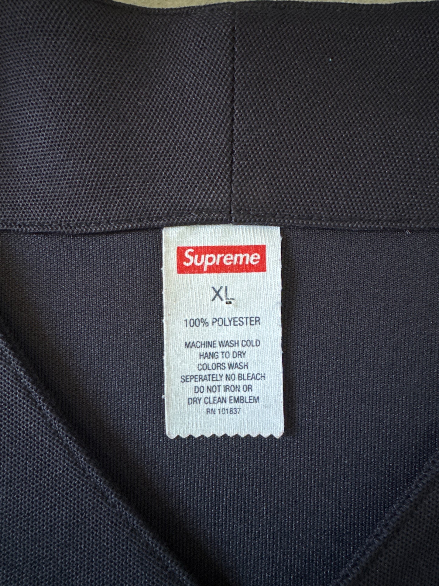 Supreme Snake Script Logo Black Baseball Jersey