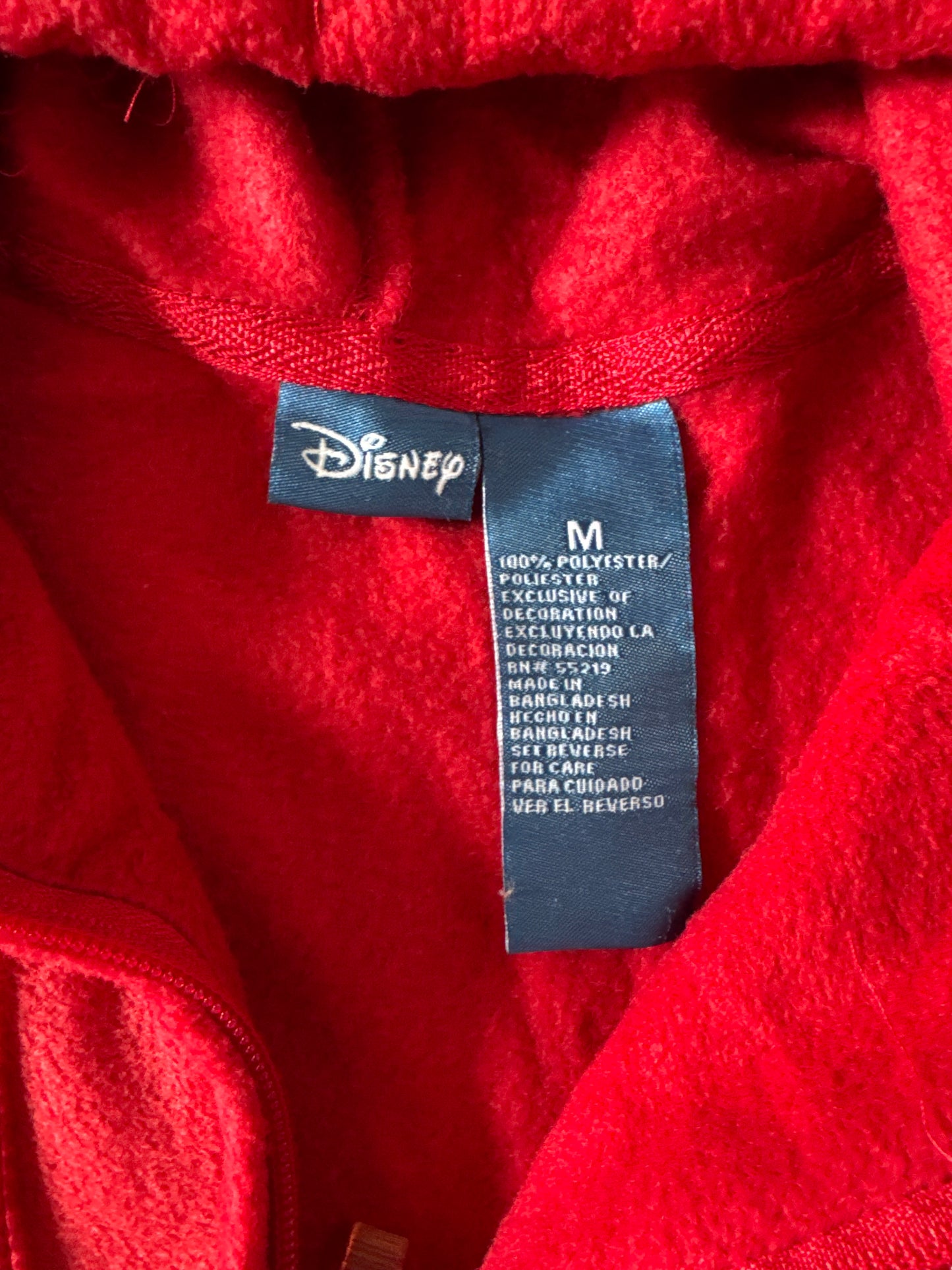 Vintage Disney Mickey Mouse Fleece Embroidered Hooded Zip Up