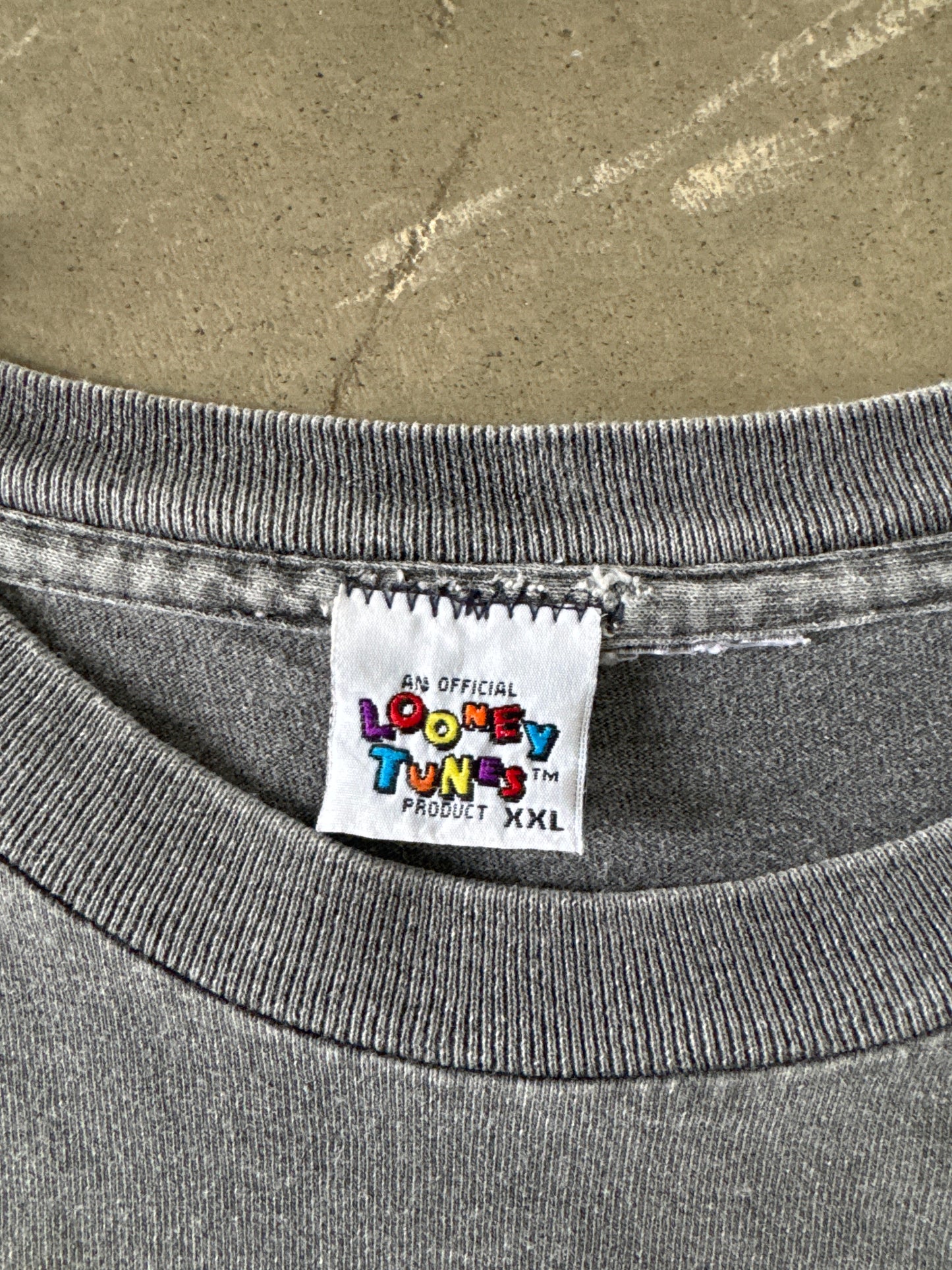 Vintage 1995 Looney Tunes Taz Tasmanian Devil Warning Boxy Fit Tee