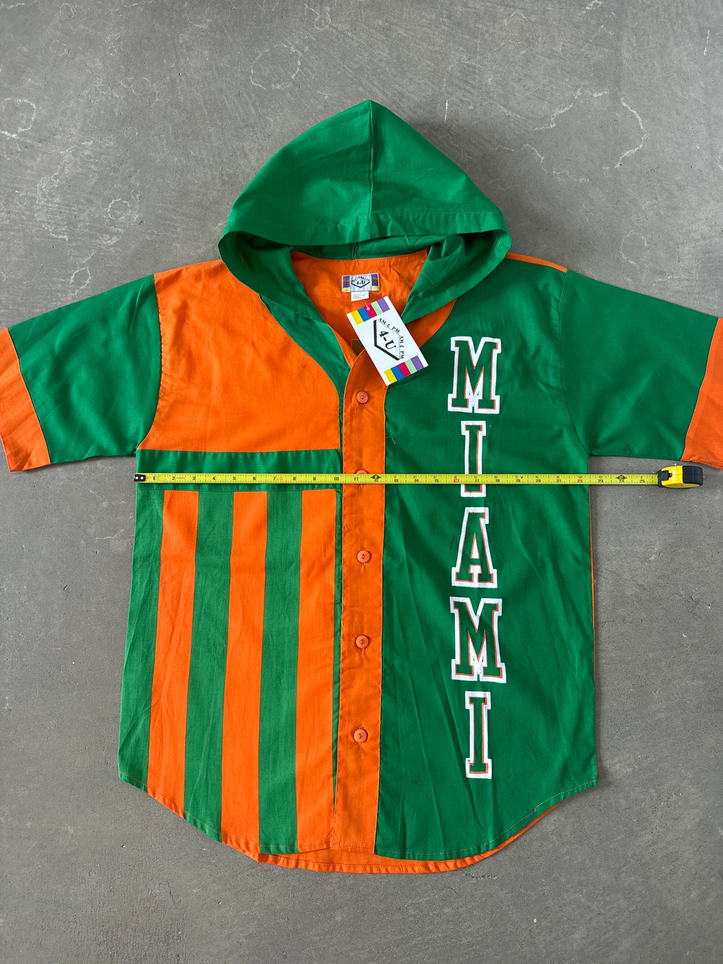 Vintage 90s University Of Miami Hurricanes Hooded Tee Shorts Set
