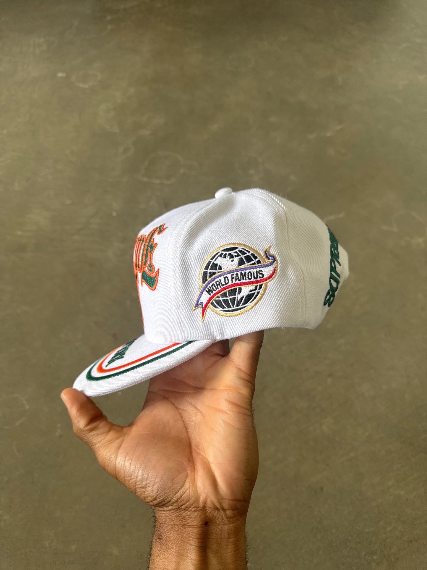 Supreme New York 6-Panel White Snapback Hat