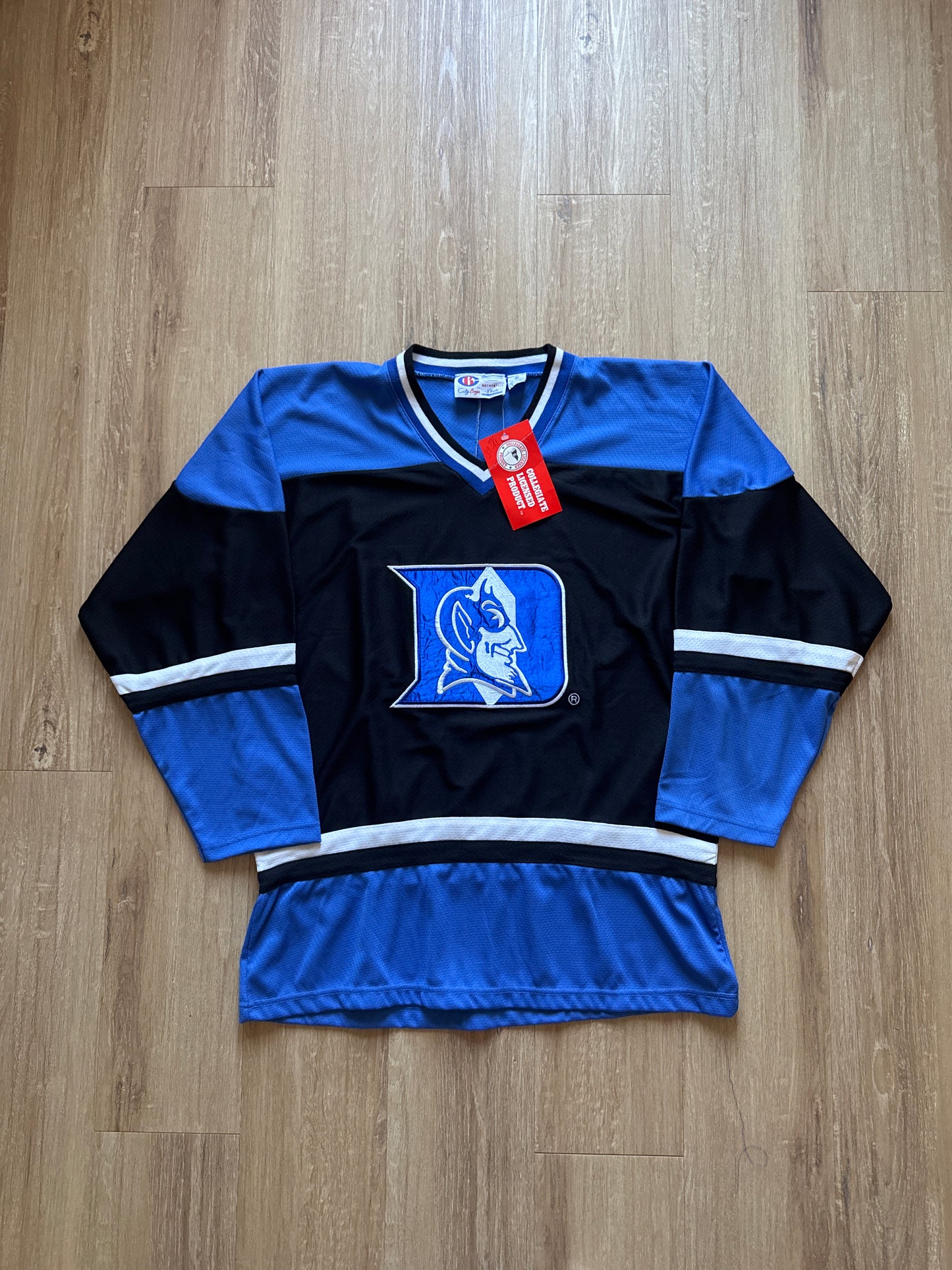 Vintage 90s Collegiate Sportwear City Boy Duke University Blue Devils Hockey Jersey