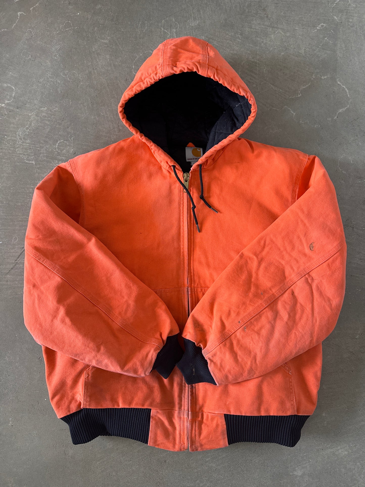 Vintage Carhartt Blaze Orange Active Hooded Work Jacket