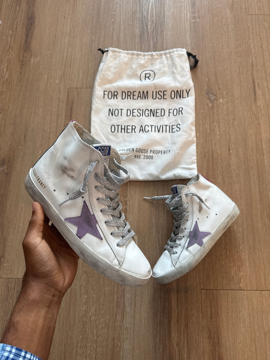 Golden Goose Francy High Top White Lavander Fuxia