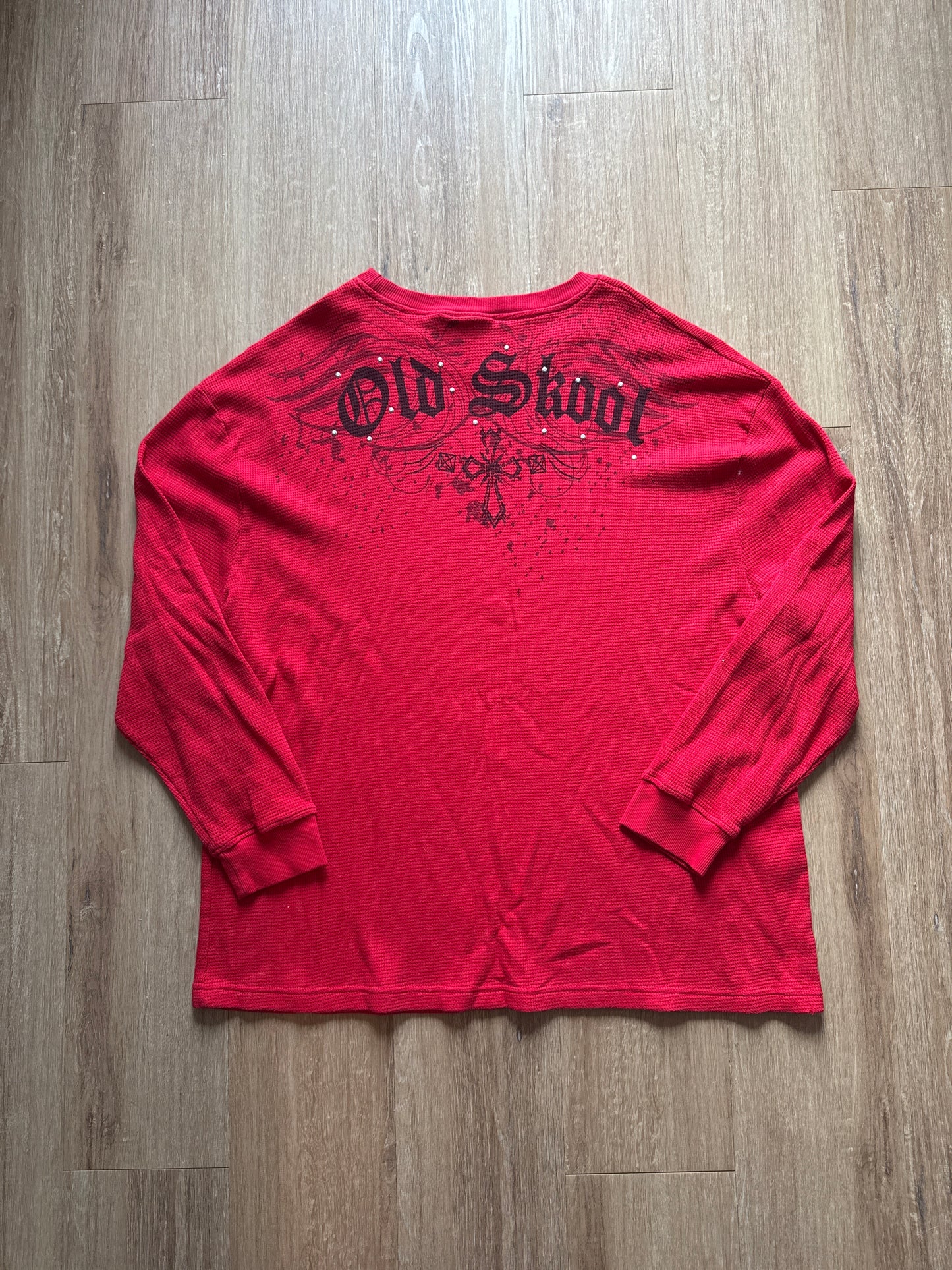 Vintage Y2K Old Skool Elite Cross Grunge Cyber Thermal Long Sleeve