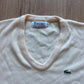 Vintage 90s Izod Lacoste Cream Embroidered Logo Sweater