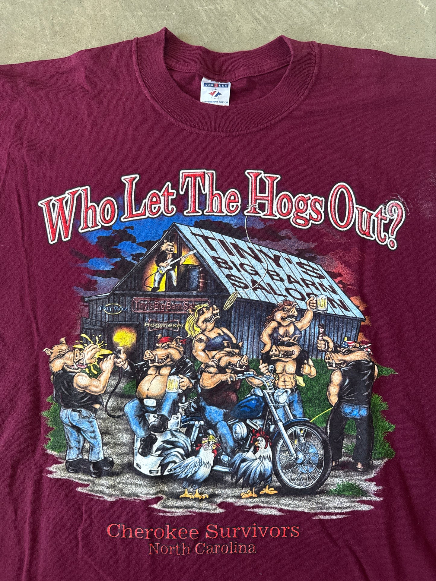 2006 Who Let The Hogs Out Cherokee Survivors Tee