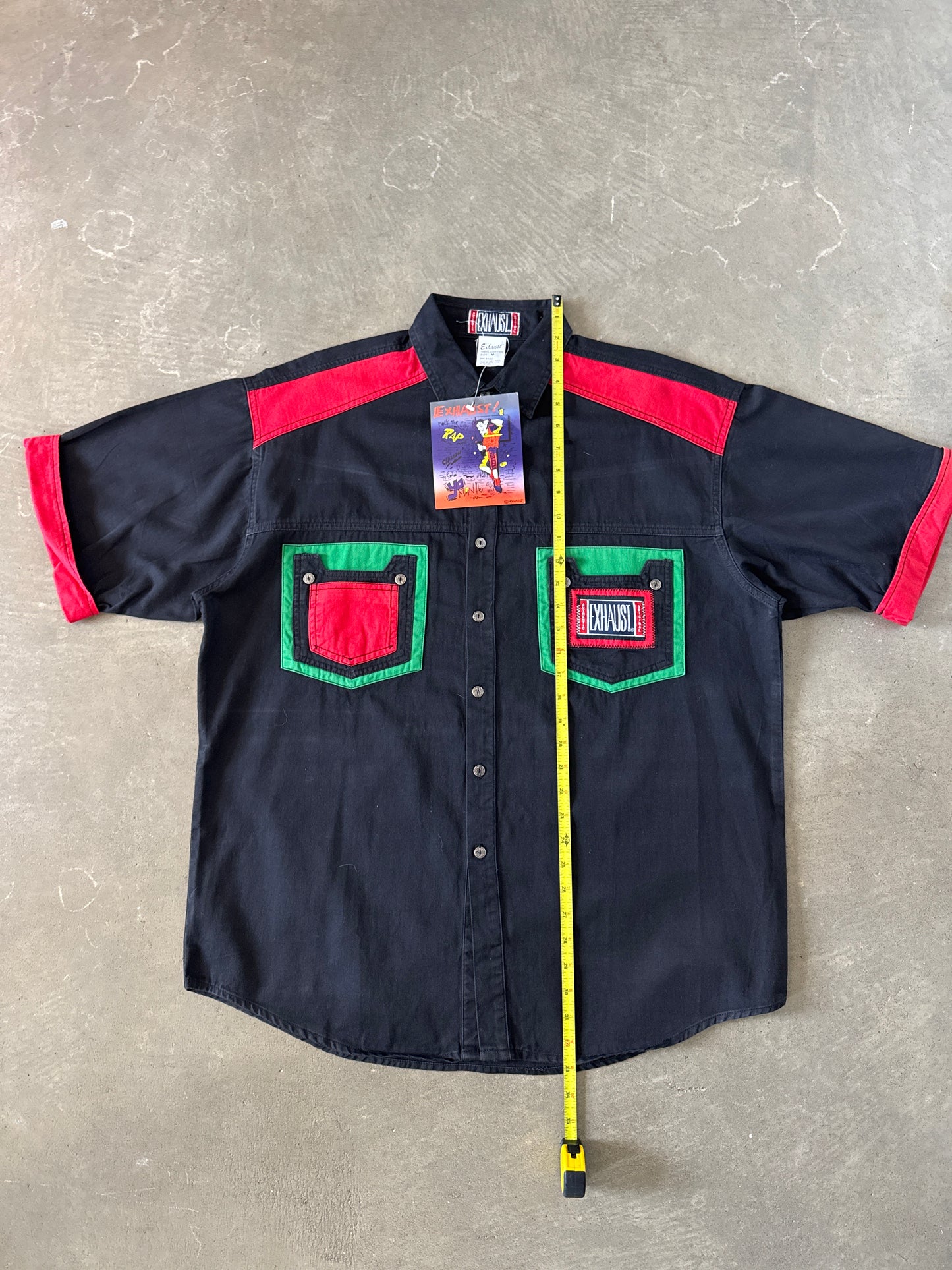 Vintage 90s Exhaust Malcolm X Embroidered Button Up Shirt