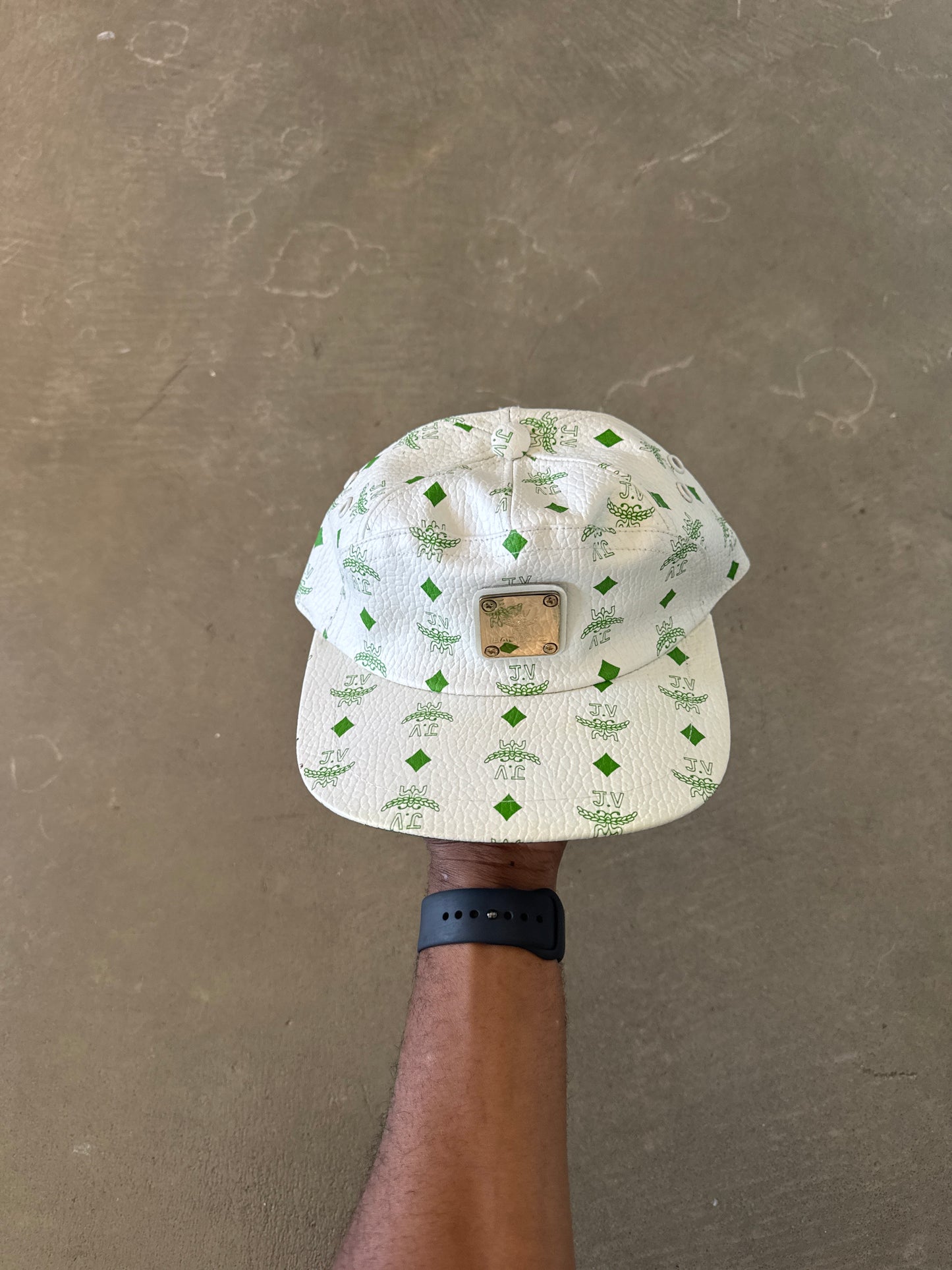 Vintage J.V Monogram Leather Snapback Hat