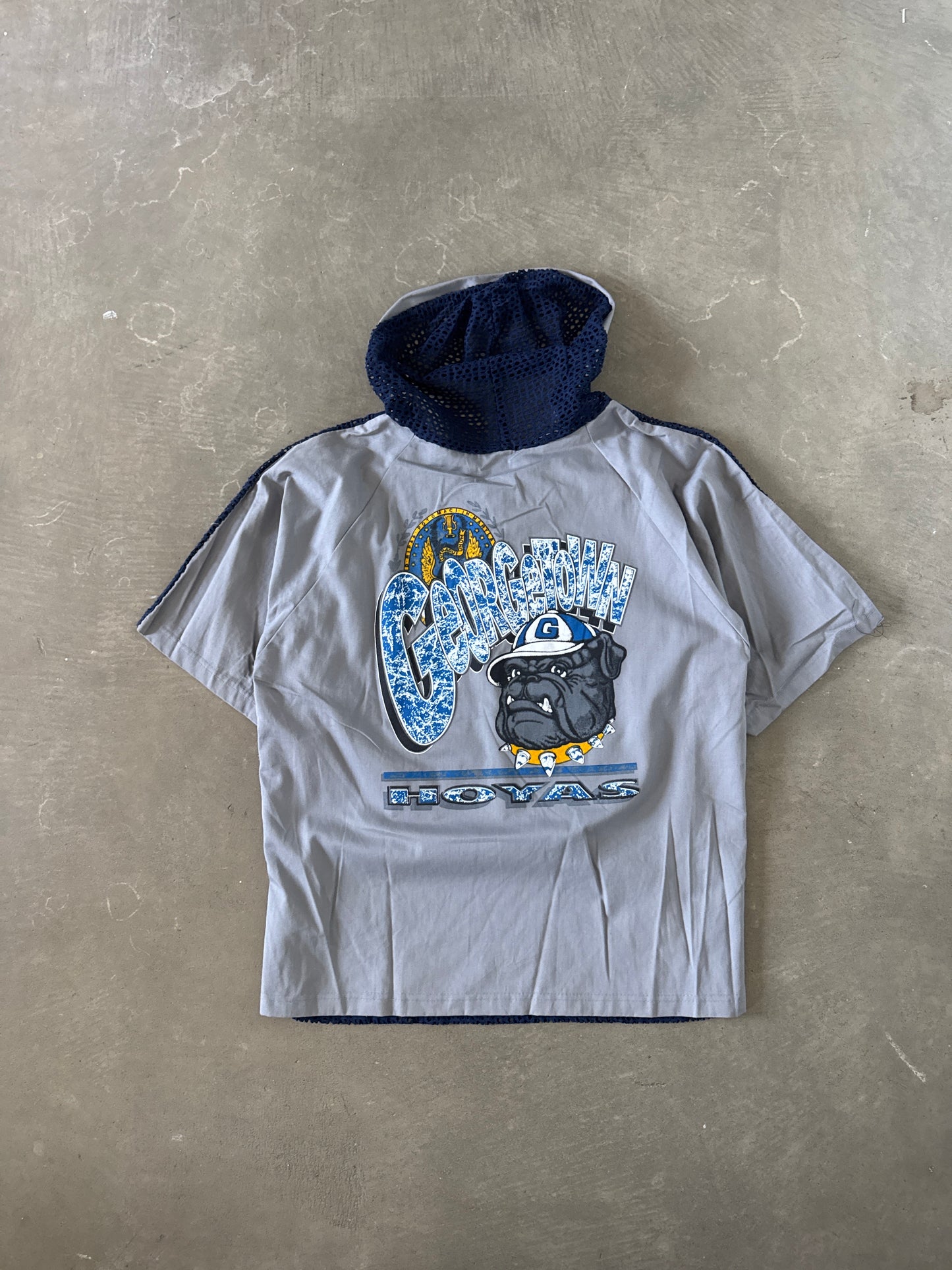 Vintage 90s Georgetown University Hoyas Hooded Tee Shorts Set