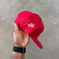 Vintage 90s Nike Logo Red Elastic Fitted Hat