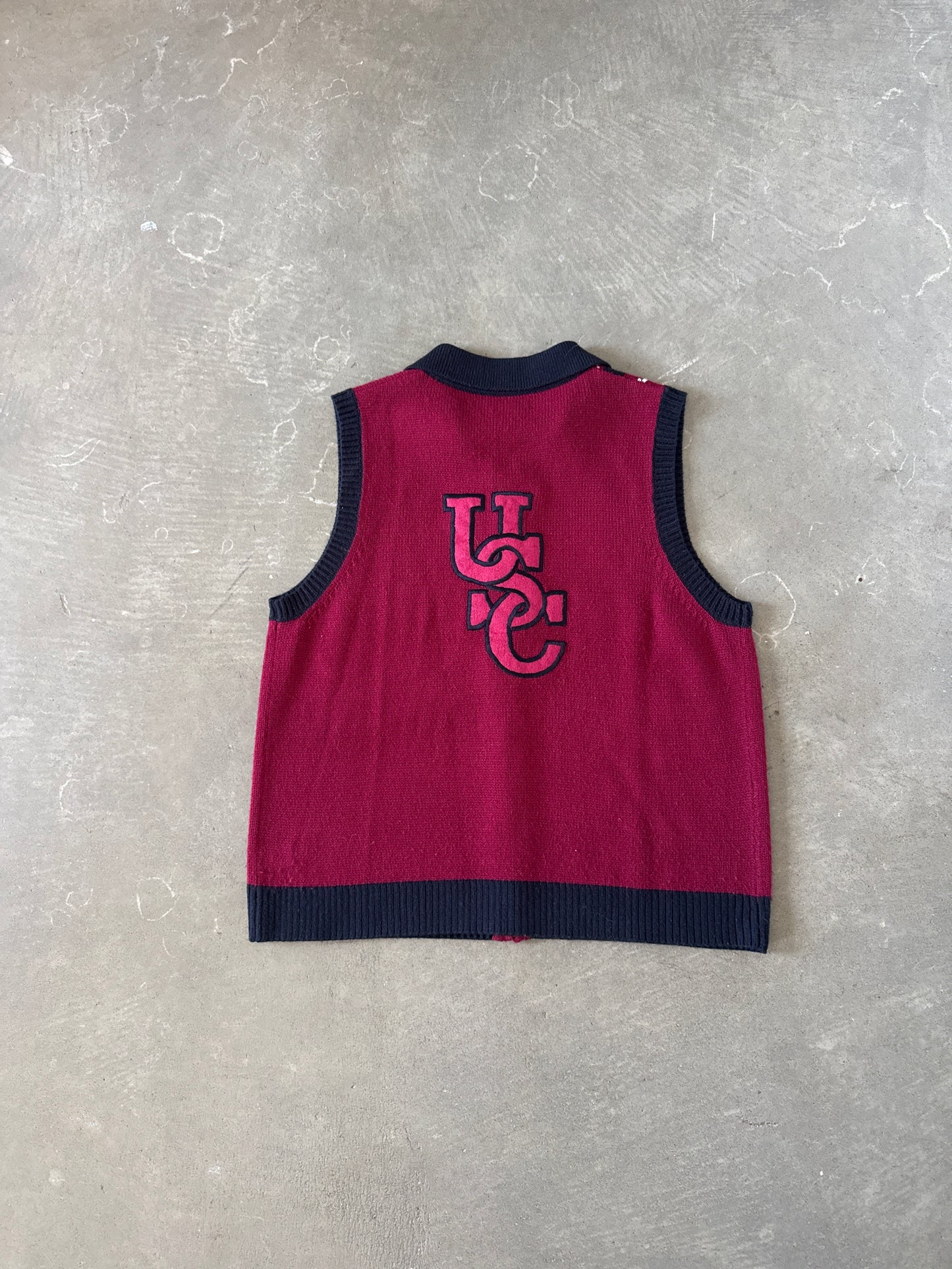 Vintage University Of South Carolina Gamecocks Full Zip Sweater Vest