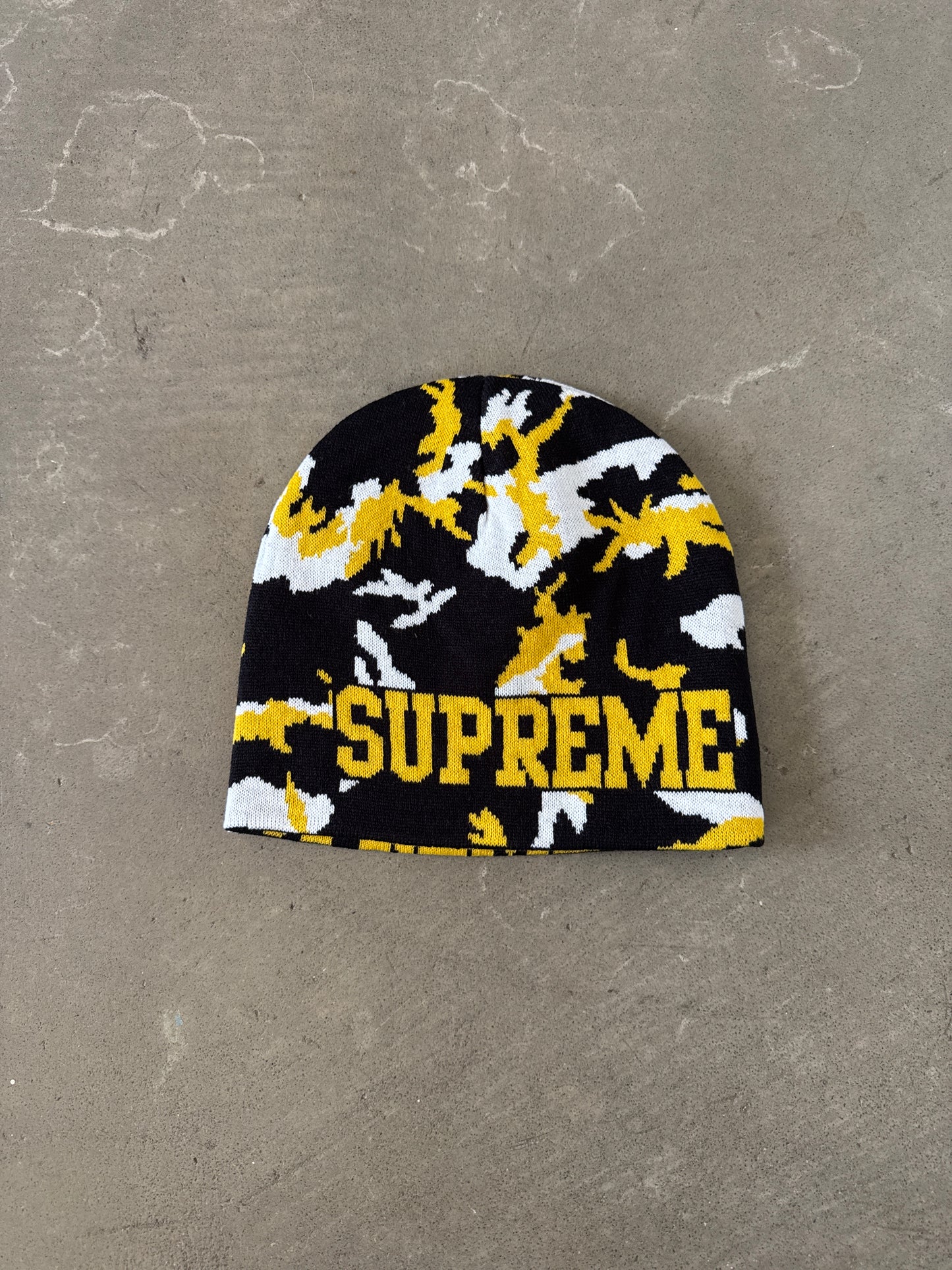 Supreme Reversible Yellow Camo Beanie (FW26)