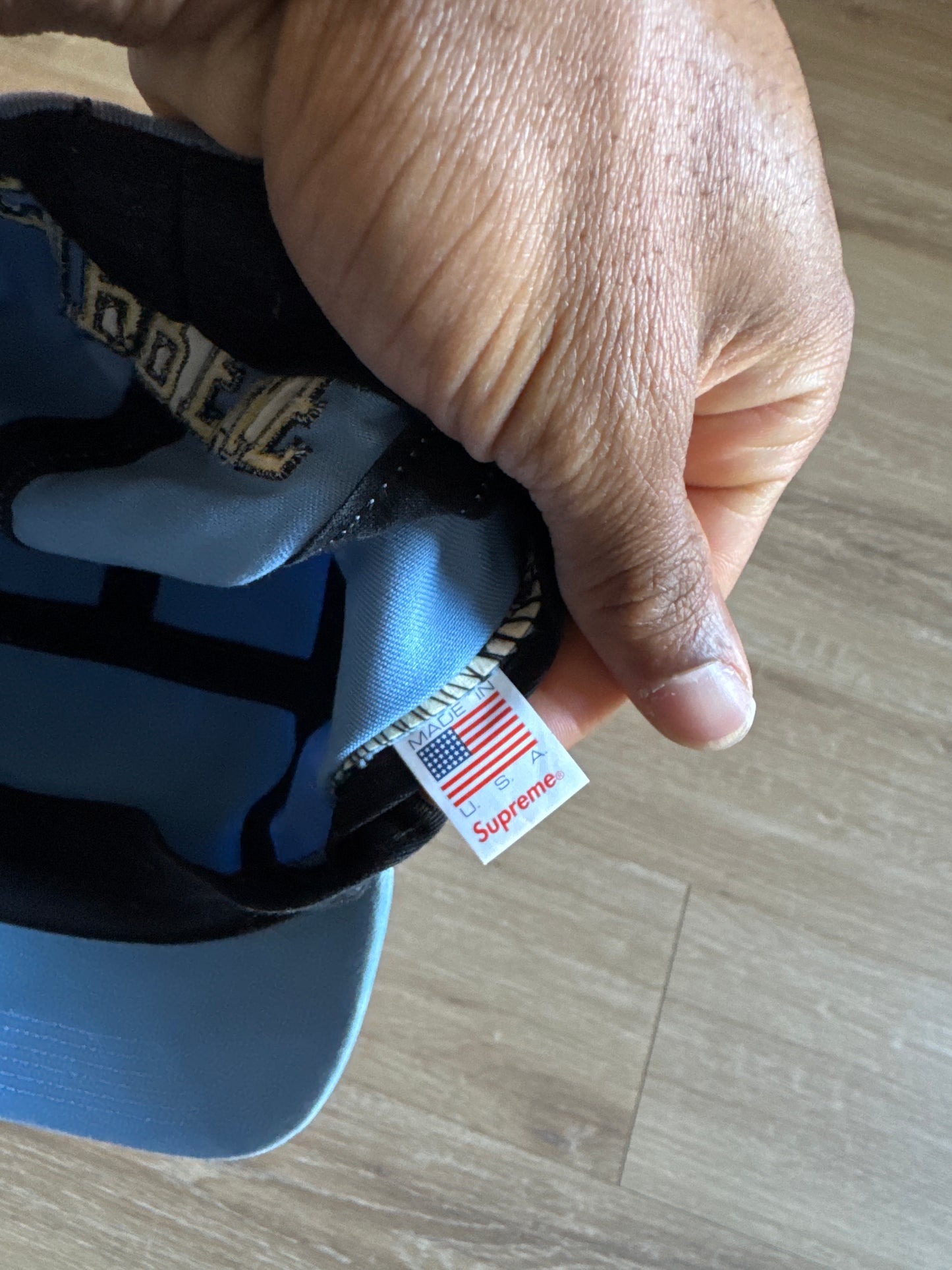 Supreme Arc Logo Shockcord Blue Block Head Camp Cap