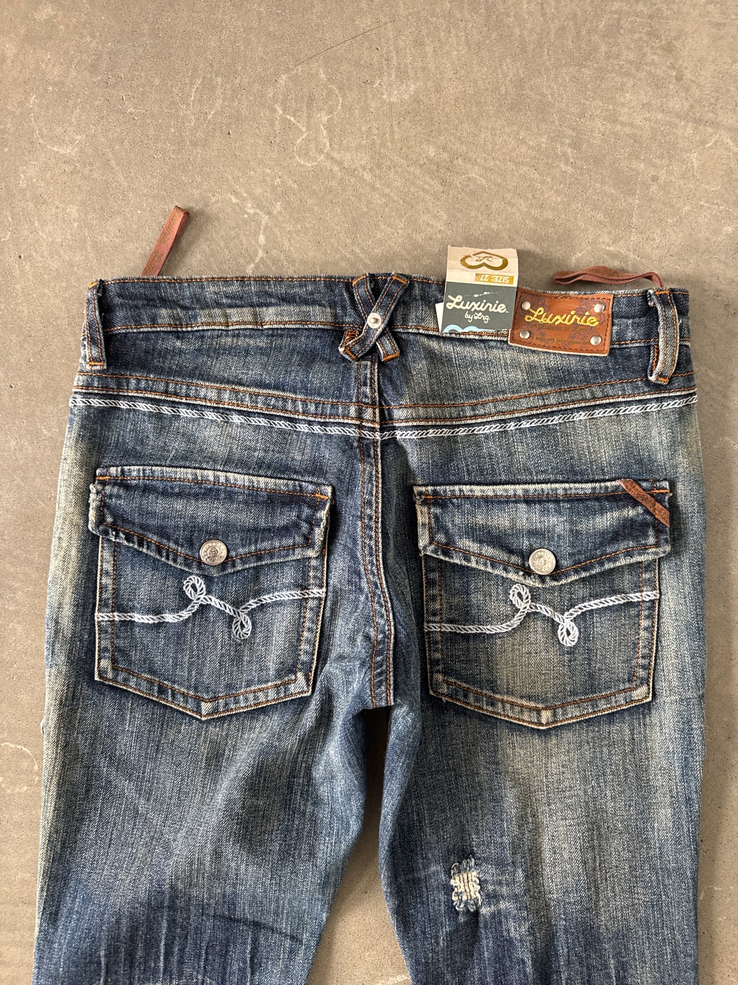 Vintage Y2K Women’s LRG Luxirie Ghost Rider Boot Cut Denim Jeans