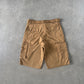 Y2K GS-115 Dark Tan Baggy Cargo Shorts