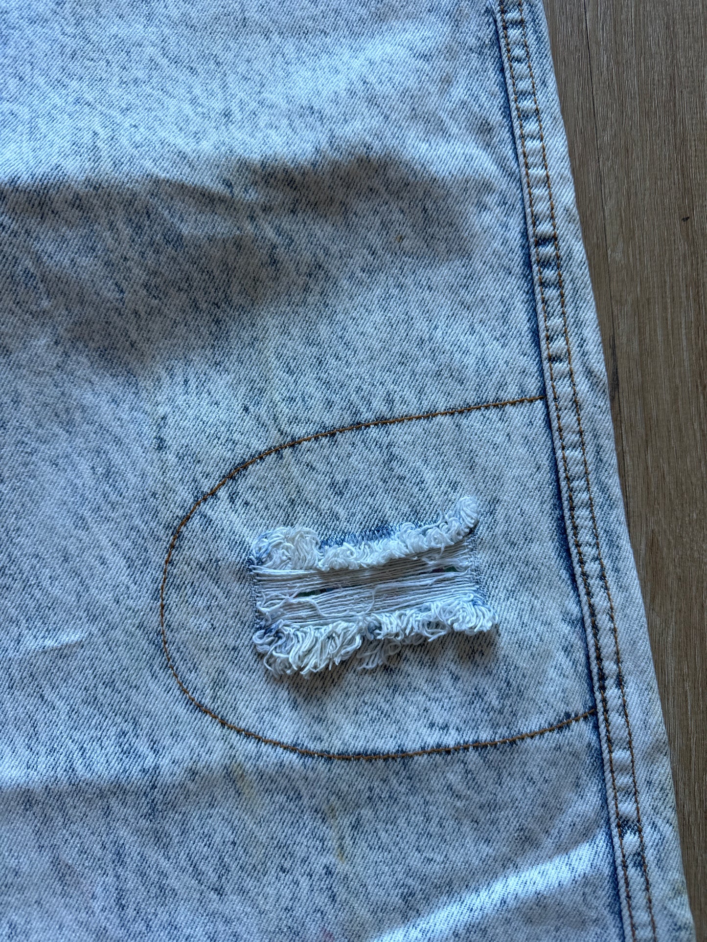 Vintage 90s B-29 Bomber Malcolm X By Ant Means Necessary Light Washed Denim Patched Jeans