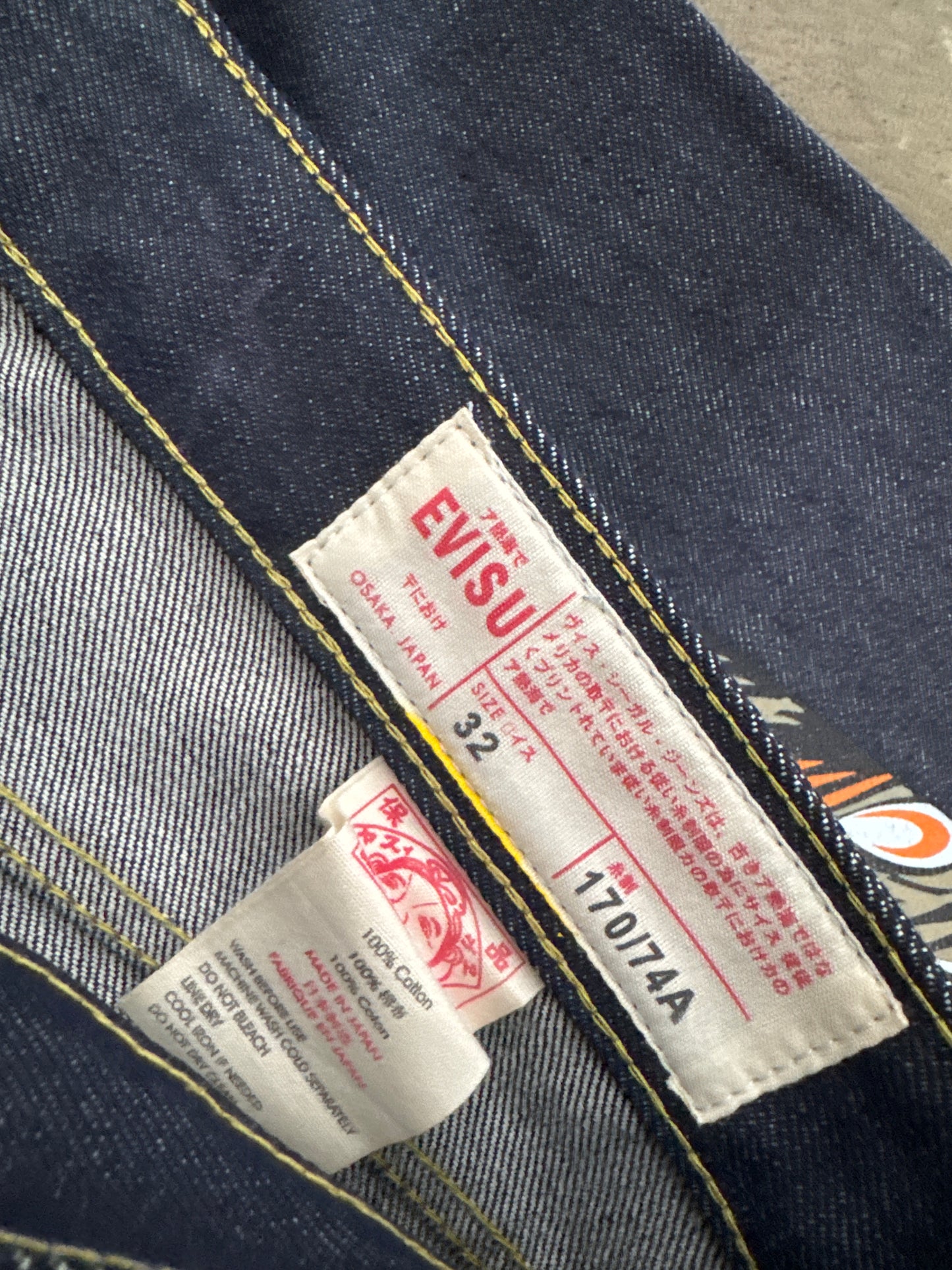 Evisu Embroidered Japanese Art Selvedge Denim Jeans