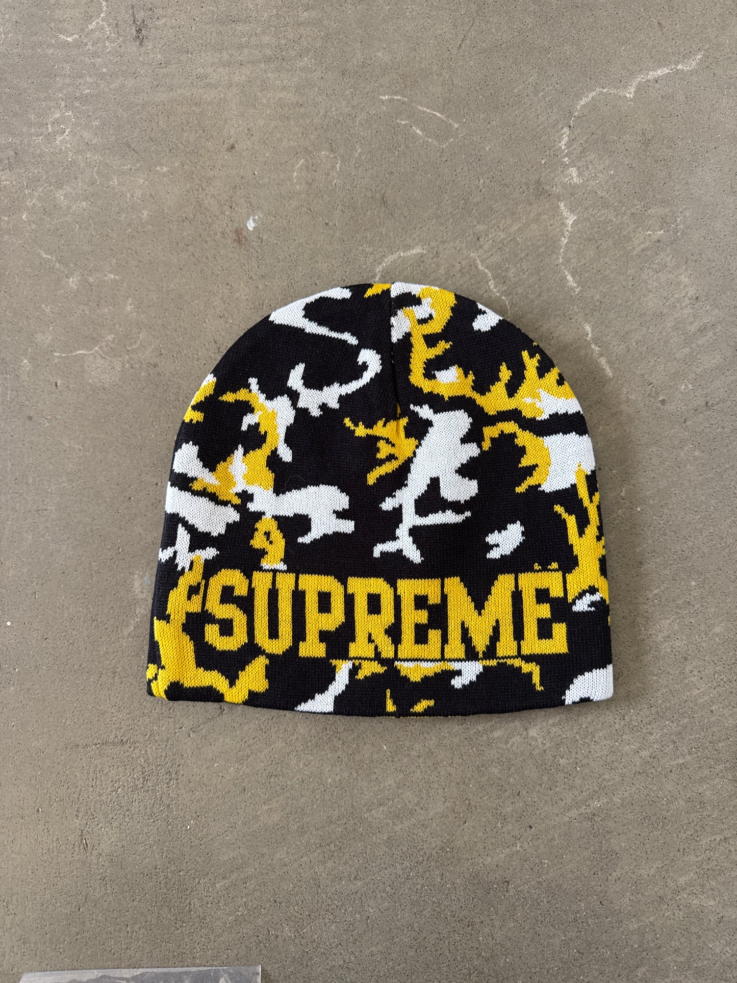 Supreme Reversible Yellow Camo Beanie (FW26)