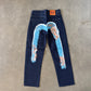 Evisu Japanese Blue Wave Art Selvedge Denim Jeans