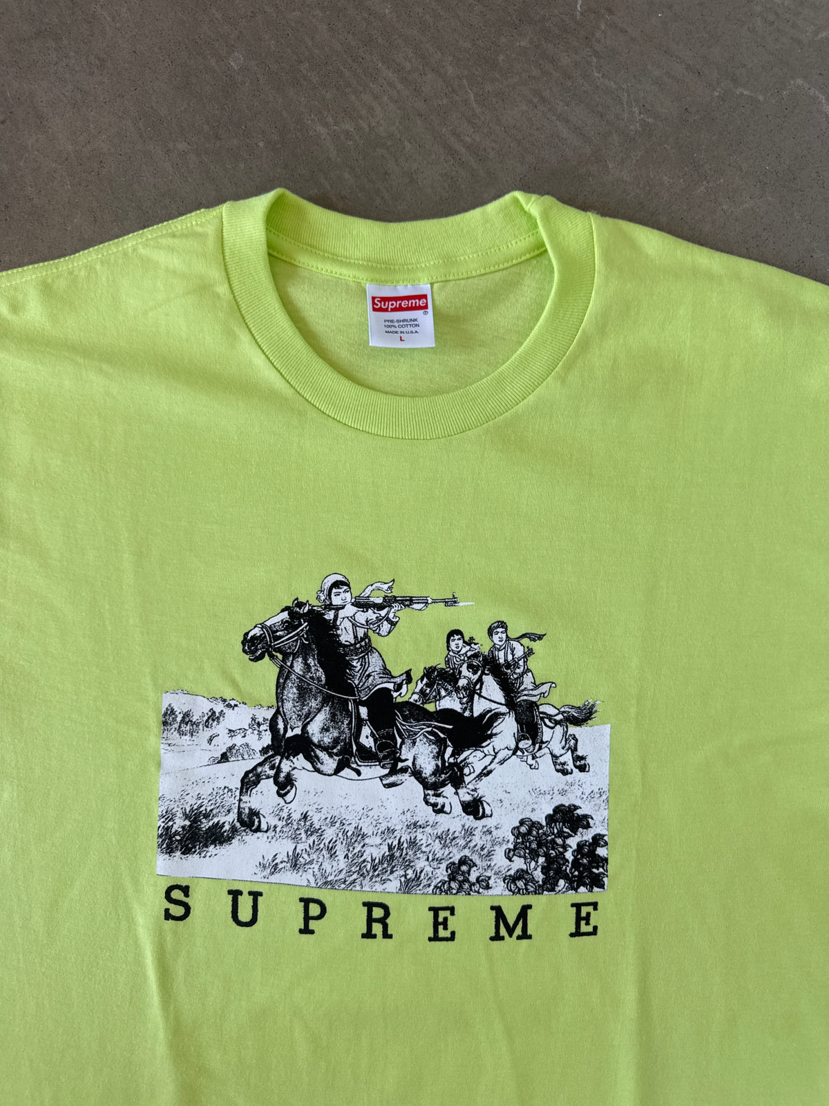 Supreme Riders Neon Green Tee (SS19)